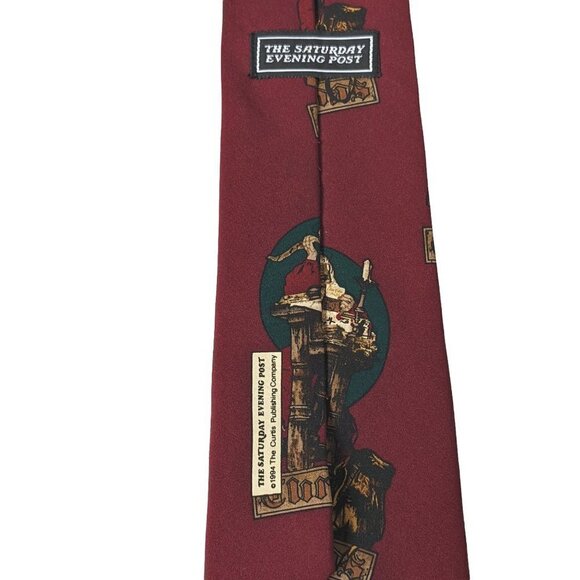 Vintage 1994 Norman Rockwell Santa Christmas Necktie - Picture 6 of 7